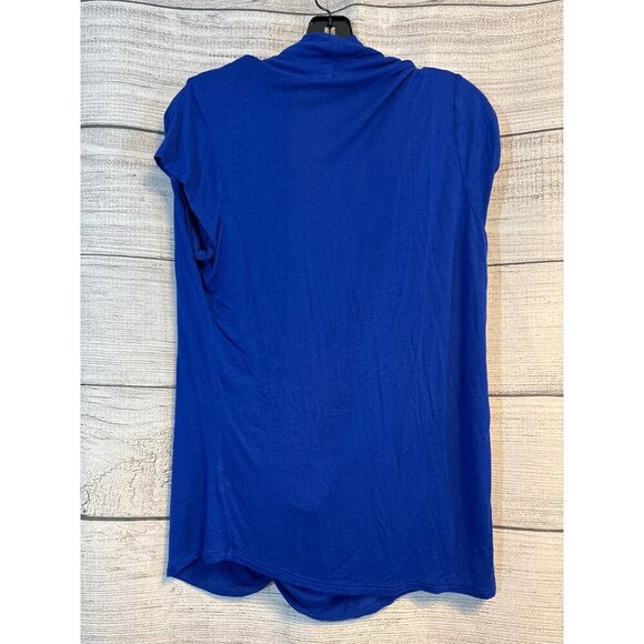 Free To Live Royal Blue Draped Front Top Size L - Picture 2 of 4